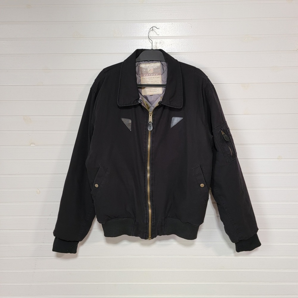 Rothco Mens Flyer's Jacket B-15 Type Black Cotton Bomber Quilted XL RN35752